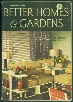 VTG October 1937 Better Homes & Gardens Magazine Fall Furnishings Photo Cover-image