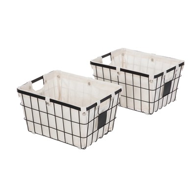 Better Homes & Gardens Small Wire Storage Basket with Chalkboard, 2-Piece-image