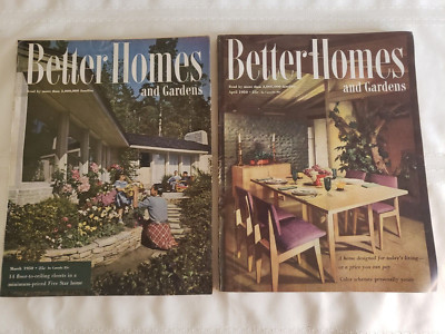 (2) 1950 Better Homes & Gardens Magazines March and April-image