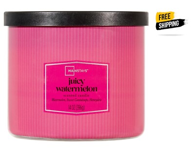 3-Wick Textured Wrapped Juicy Watermelon Scented Candle, 14 oz-image