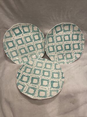 3 Dutch Wax by Coastline Imports Floral Sandwich Salad Dessert Plates-image