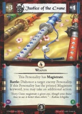 Legend of the Five Rings L5R CCG CoM Coils of Madness Justice of the Crane-image