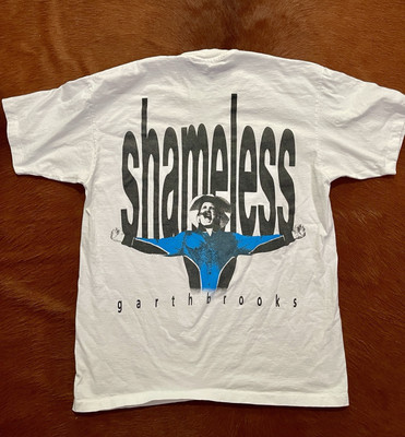 Vintage Garth Brooks Ropin The Wind Tour Shirt/Shameless Size Large White 1991-image
