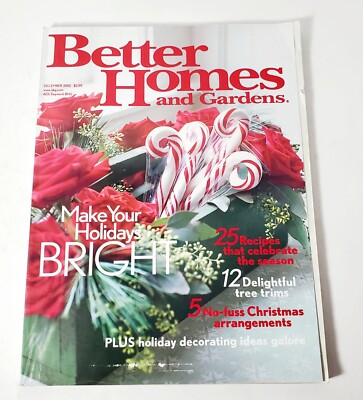 Vintage December 2002 Better Homes and Gardens Magazine Christmas Recipes Decor-image