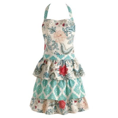 Design Imports Blue Ikat Flowers Vintage Apron-image