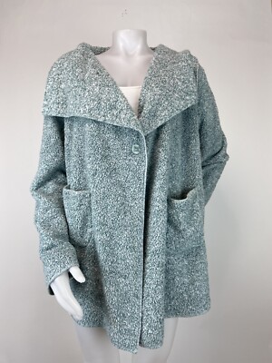 Hugs By Soft Surrounding Size Small Green Heather Button Front Cardigan Pockets-image