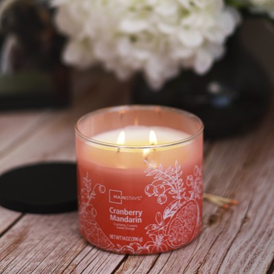 Mainstays 3-Wick Ombre Wrap Cranberry Mandarin Candle, 14-Ounce-image