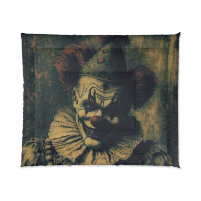 King Size Comforter Haunted House Clown Scary Horror Halloween Insane Metal Band-image