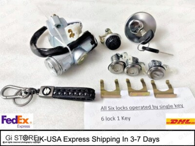 Lock Set of 6 with Single key  For Suzuki Samurai SJ410 SJ413-Complete Set-image