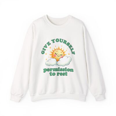 Self-Care Crewneck Sweatshirt - Cozy Rest Reminder, Comfortable Unisex Sweater,-image