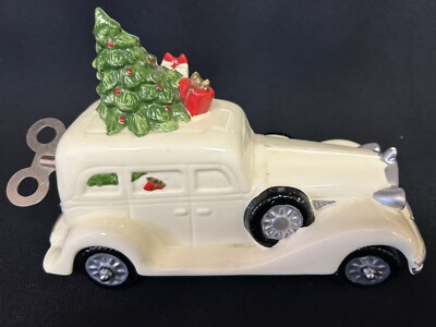 Vtg 1984 Christmas Wind up Musical Rolls Royce Ebeling & Reuss Ceramic Car-image