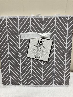 Design Imports Nonwoven Storage Cubes Set of 2 13x13x13-image