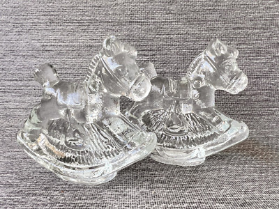 Henriksen Imports San Francisco Crystal Rocking Horse Candle Holder, Set of 2-image