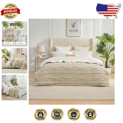Reversible Chenille Sherpa Cable Knit Throw Blanket - Cozy Winter Decor, 60x80-image