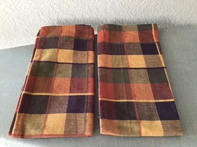 Pier 1 Imports Set Of 2 Cloth Cotton Napkins Westbury Spice 20”x20” Fall Colors-image