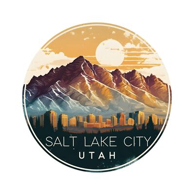 Salt Lake City Utah Design B Souvenir Fridge Magnet 2-Inch-image