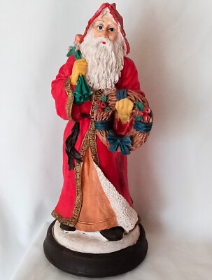 Santa Clause Albert E Price 12” Tall Ceramic Wind-Up Music   Christmas Vintage -image