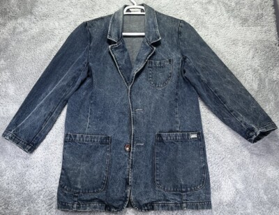 Vintage Guess Denim Jacket Chore Coat Georges Marciano USA 80s Size Medium Rare-image