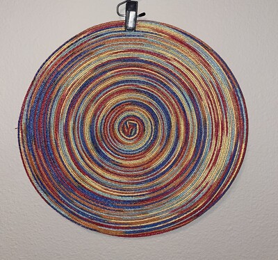 PIER 1 Imports Rainbow Multicolor Round Placemats 15” Set Of 3 -image