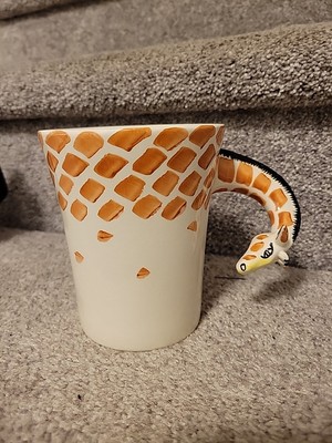 Unique Giraffe Handle Mug ~ Pier 1 Imports Hand Painted Stoneware.-image