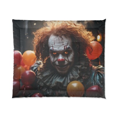 King Size Comforter Haunted House Clown Scary Horror Halloween Insane Metal Band-image