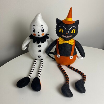 2 x [ Johanna Parker Design Shelf Sitters ] Halloween Ghost Cat Transpac Imports-image