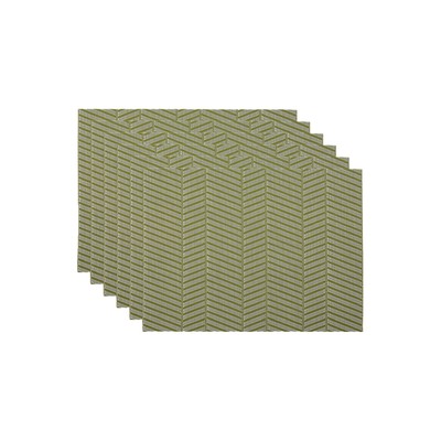 Design Imports Antique Green Textured Twill Weave 6-Pc. Placemats - GREEN ONE-image