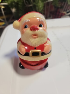 VINTAGE FUN WORLD CHRISTMAS JUMPING POPPING SANTA WIND UP TOY HONG KONG-image