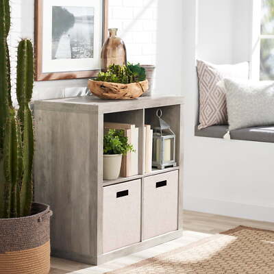 Better Homes & Gardens 4 Cube Storage Organizer, Rustic Gray-image