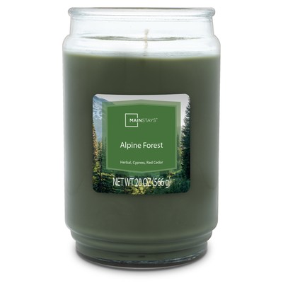 Mainstays Alpine Forest Scented Single-Wick Glass Jar Candle, 20 oz-image