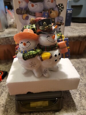 Vintage Fitz & Floyd Frosty Folks Snowman Musical 2002 Christmas Holidays-image