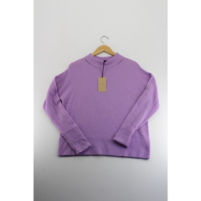 NWT Halogen purple crew neck sweater 1 cozy cozycore comfort soft warm lounge-image