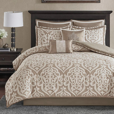 Odette Cozy Comforter Set Jacquard Damask Medallion Design - Modern All Season, -image
