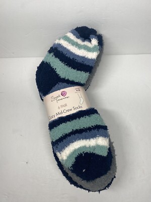 Secret Treasures 6 Pair Cozy Mid Crew Socks • Size 4-10-image