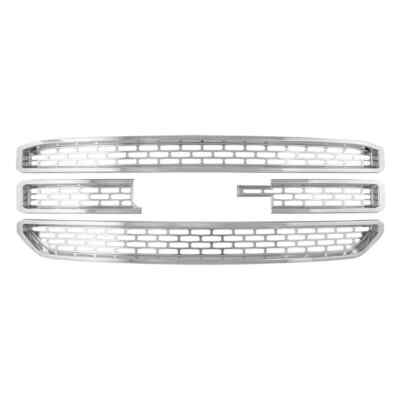 2015-2020 GMC Yukon XL CHROME Snap On Grille Overlay 3 Bar Grill Covers Inserts-image