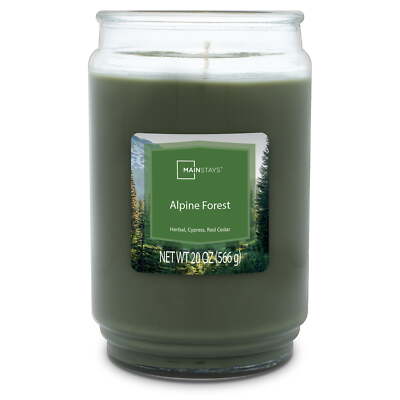 Mainstays Alpine Forest Scented Single-Wick Glass Jar Candle, 20 oz-image