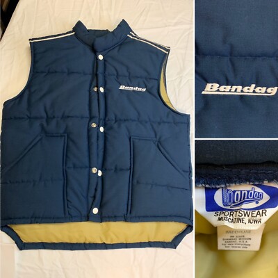 Vintage Bandag Trucker Ski Vest Puffer by Swingster Automotive Size Medium USA-image