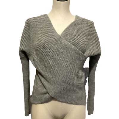 JW Style Women’s Faux Wrap Long Sleeve Deep V Sweater-image