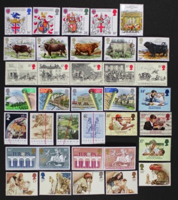 GR BRITAIN 1984 Complete Commemorative Year, 9 sets, 36 stamps Mint NH-image