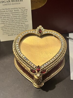 Edgar Berebi 7255/2 Serenade Heart Frame Trinket Box W/ Original box-image