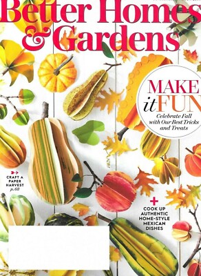 Better Homes and Gardens Magazine Best Fall Tricks and Treats Paper Harvest 2021-image