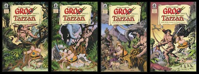 Groo Meets Tarzan Comic Set 1-2-3-4 Lot Sergio Aragones Edgar Rice Burroughs 1st-image