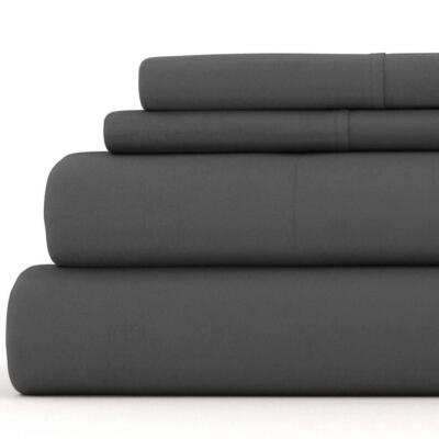 Becky Cameron Sheet Set Queen 82-Thread Count Soft Solid Color Gray 4-Piece-image