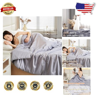 Noiseless Cotton Shell King Silk Comforter - Dreamy Comfort in Bluish Grey-image