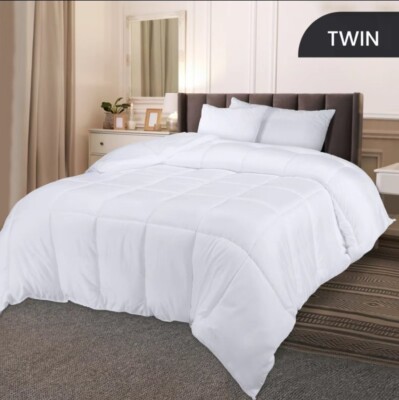 Utopia Bedding, Lightweight Comforter, Twin, Cozy Duvet White,-image