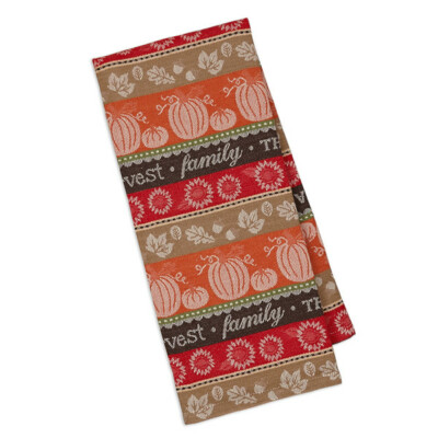 New Lot of 2 Dish Towels Design Imports Fall Pumpkin Thanksgiving-image