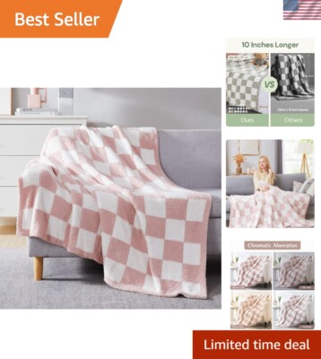Lightweight Cozy Throw Blanket - Exquisite Checkered Design, Perfect for Gifting-image
