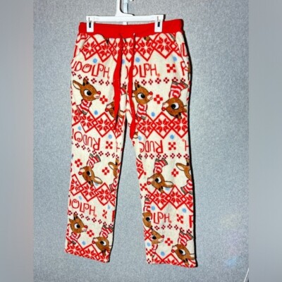 Large Women's Plush Cozy Winter Pajama Pants Rudolph the Red-Nosed Reindeer-image