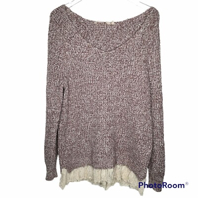 SOFT SURROUNDINGS Womens Size M Lagenlook Sweater Soft Spoken Mauve Marled Knit-image