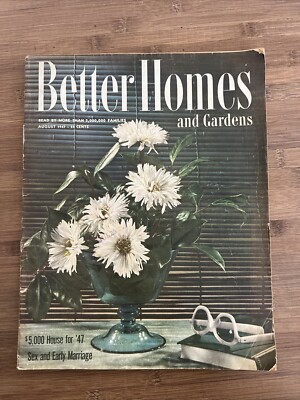 Better Homes & Gardens Magazine Aug 1947 Mid Century Decor Vintage Ads Recipes-image